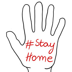 Obraz premium Hand stop corona stay home 