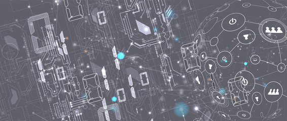 Technology data background, idea of global business solution