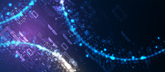 Technology data background, idea of global business solution