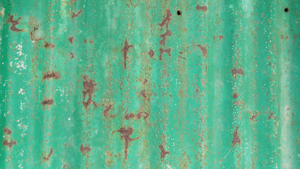 rustic corrugated metal steel roof with patina effect