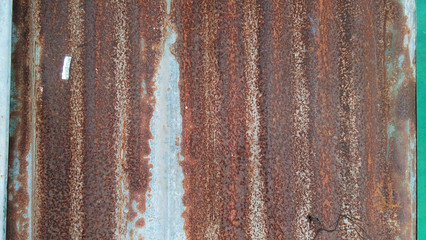 Naklejka premium rustic corrugated metal steel roof with patina effect