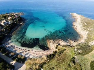 Vue aérienne d'une plage Corse
