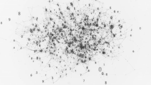 Digital animation numbers transforns to brain