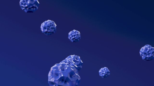 Abstract hovering blue objects, 3D Rendering