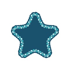 Star with mermaid scales and lace frame vector illustration