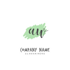 Handwritten initial letter A W AW for identity and logo. Vector logo template with handwriting and signature style.