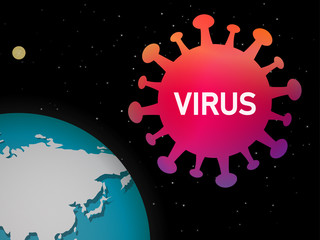 Virus coming to attack our world, vector