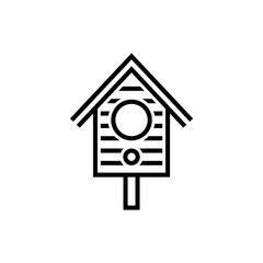 Birdhouse vector icon on a white background.