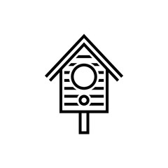Birdhouse vector icon on a white background.