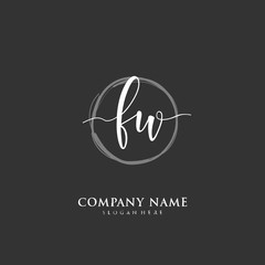 Handwritten initial letter F W FW for identity and logo. Vector logo template with handwriting and signature style.