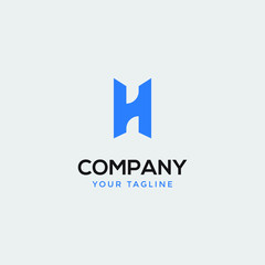 letter H logo inspiration design template