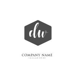 Handwritten initial letter D U DU for identity and logo. Vector logo template with handwriting and signature style.