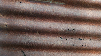 rustic corrugated metal steel roof with patina effect