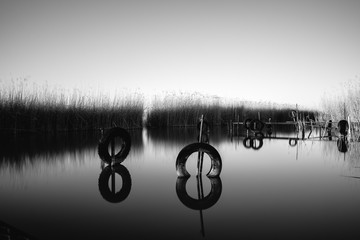 Long exposure photo of a lake