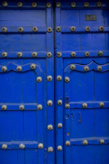 Peru old blue wooden door