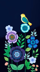 flower and bird