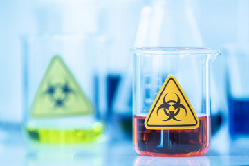 Blue water solution in glass