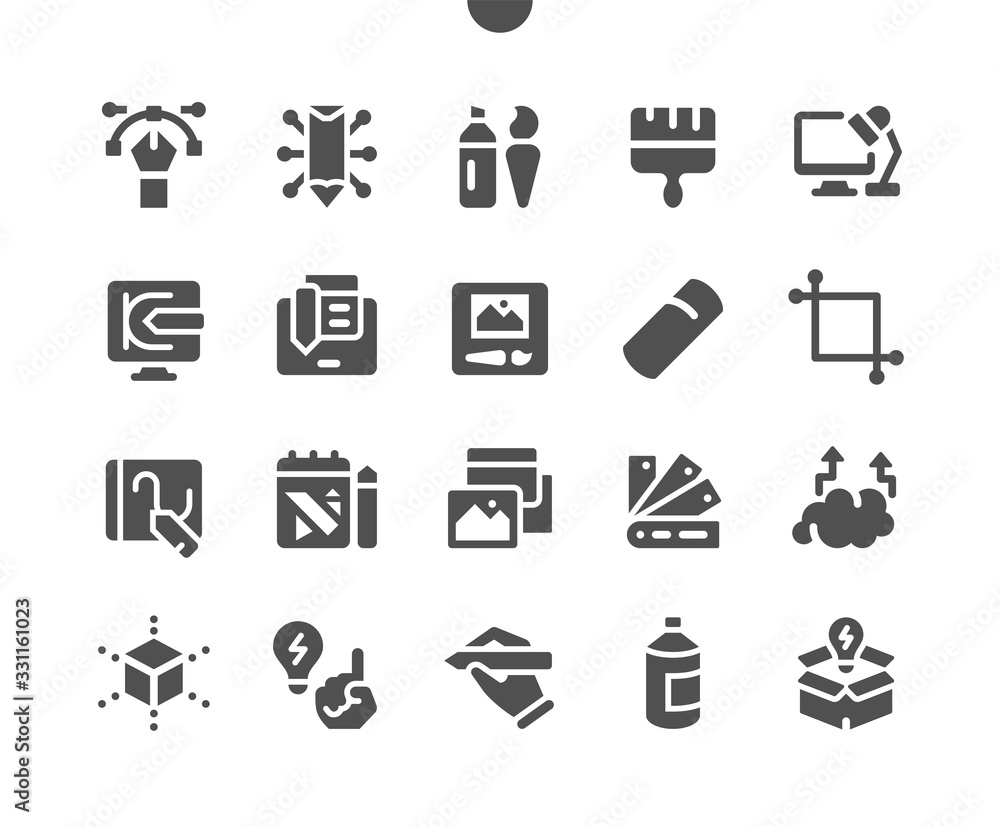 Poster design ui pixel perfect well-crafted vector solid icons 48x48 ready for 24x24 grid for web graphics 
