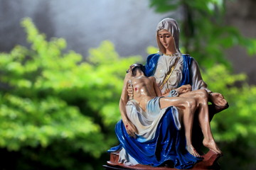 Fototapeta na wymiar Statue of Pieta, Mother Mary and Jesus