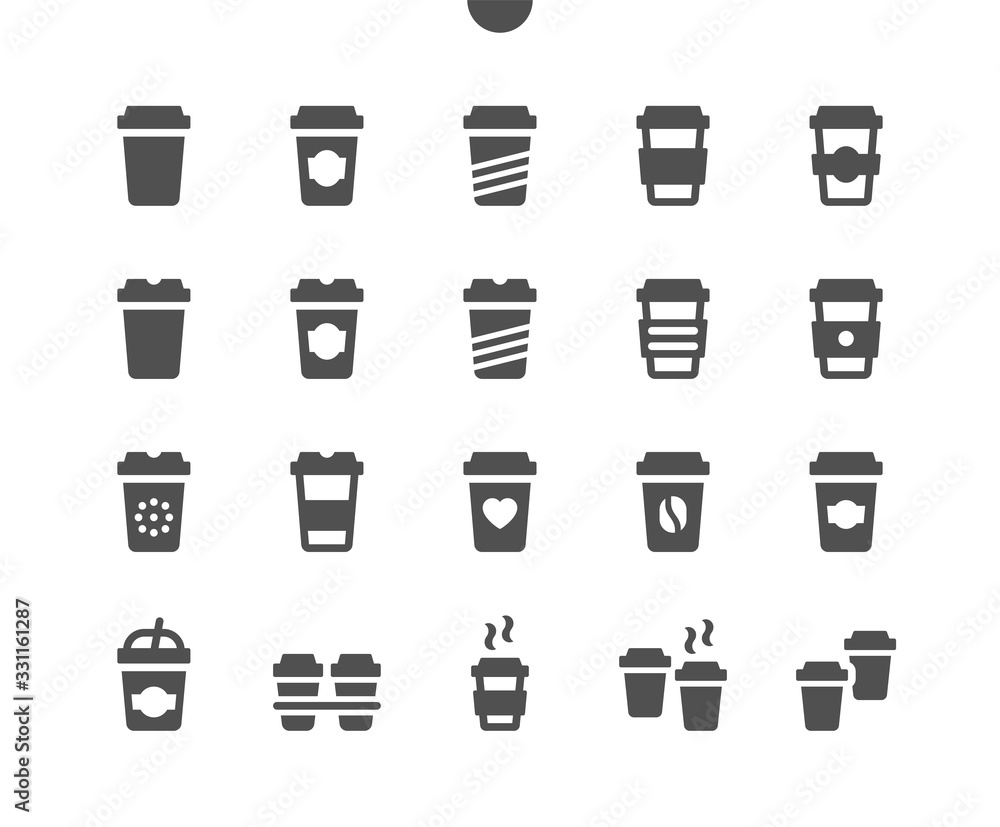 Poster coffee to go ui pixel perfect well-crafted vector solid icons 48x48 ready for 24x24 grid for web gra