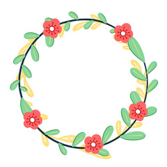 Cute hand drawn floral wreath