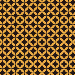 花七宝模様　黒×オレンジ　2