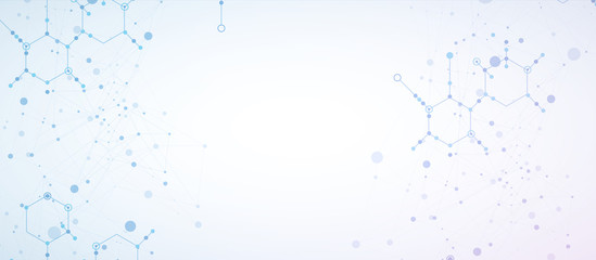 Template for science and technology presentation. Plexus style background.