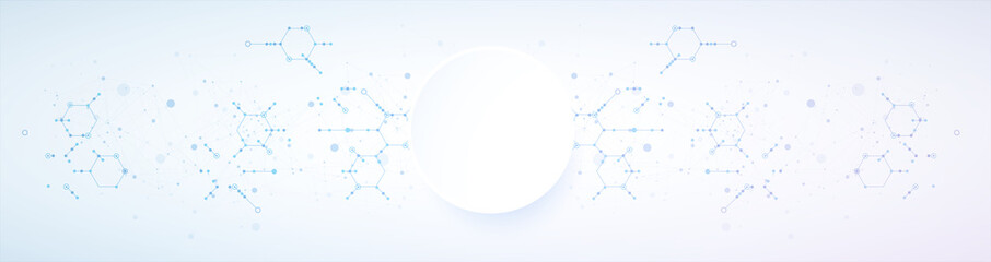 Template for science and technology presentation. Plexus style background.