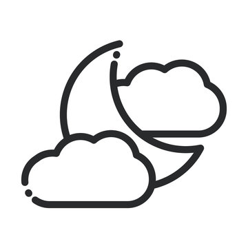 half moon clouds weather nightline style icon
