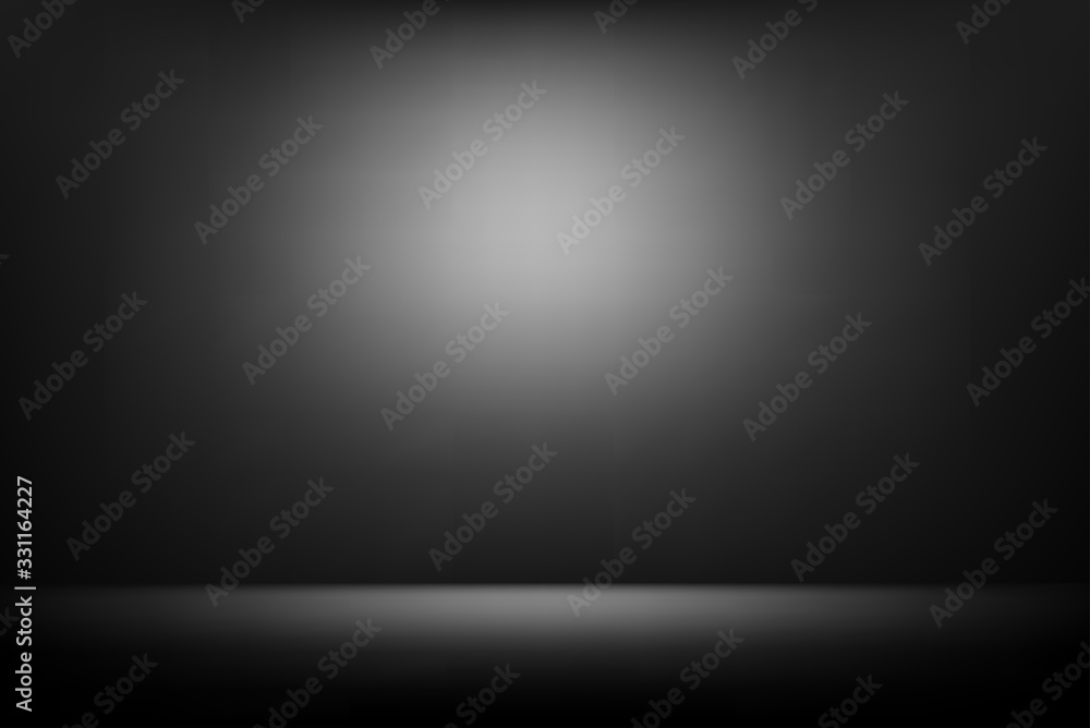 Wall mural vector of black background with spotlight to wall and ground for your product backdrop concept