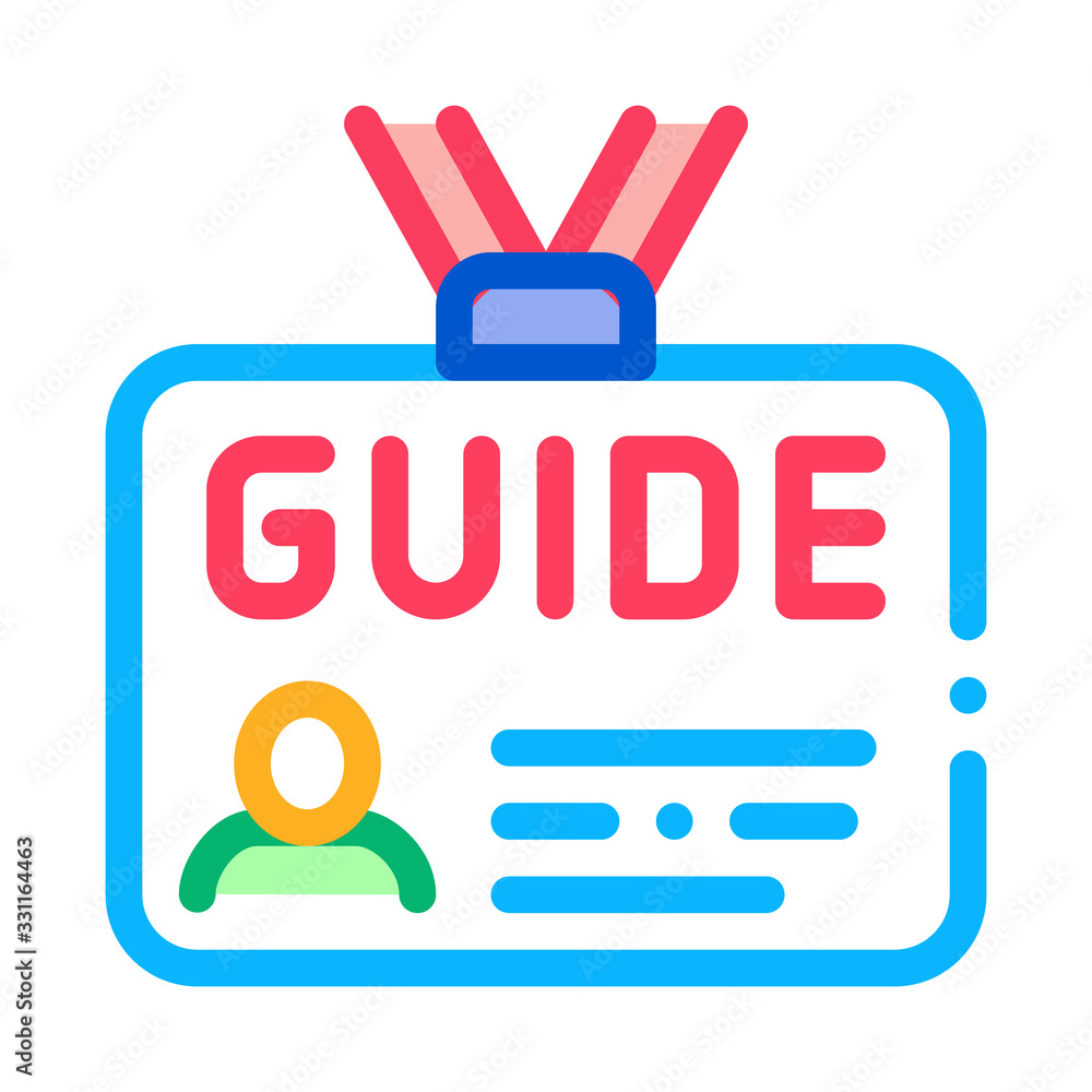 Poster badge guide icon vector. outline badge guide sign. isolated contour symbol illustration