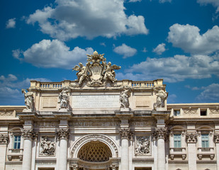 The crest over the Trevi Fountain in Rome