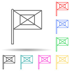 Olympic games multi color set icon. Simple thin line, outline vector of flags icons for ui and ux, website or mobile application