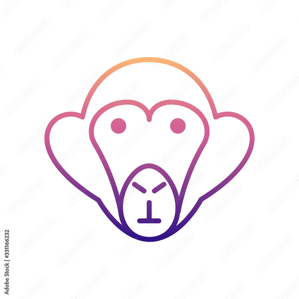 Aufkleber monkey nolan icon. simple thin line, outline vector of scientifics study icons for ui and ux, websit