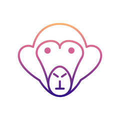 monkey nolan icon. Simple thin line, outline vector of Scientifics study icons for ui and ux, website or mobile application
