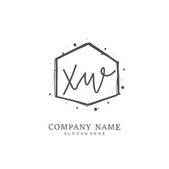 Handwritten initial letter X W XW for identity and logo. Vector logo template with handwriting and signature style.
