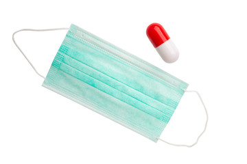 medical mask with capsules isolated