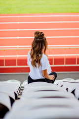 girl in the stadium