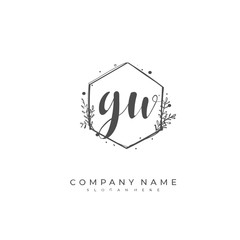 Handwritten initial letter G W GW for identity and logo. Vector logo template with handwriting and signature style.