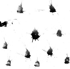 set of black blots on a white background