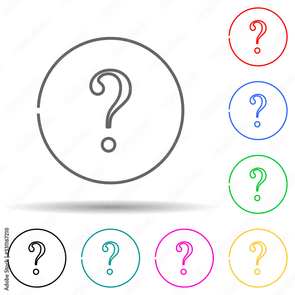 Poster question mark multi color set icon. simple thin line, outline vector of web icons for ui and ux, web