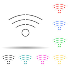 Wifi signal multi color set icon. Simple thin line, outline vector of web icons for ui and ux, website or mobile application