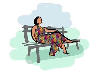 Woman on bench 