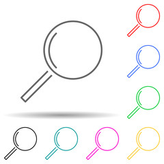Magnifier multi color set icon. Simple thin line, outline vector of web icons for ui and ux, website or mobile application