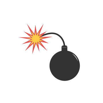 Bomb icon in trendy flat style isolated on grey background. Bomb icon page symbol for your web site design Bomb icon logo, Vector illustration, EPS10.