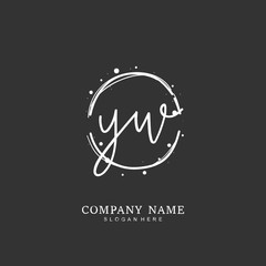 Handwritten initial letter Y W YW for identity and logo. Vector logo template with handwriting and signature style.
