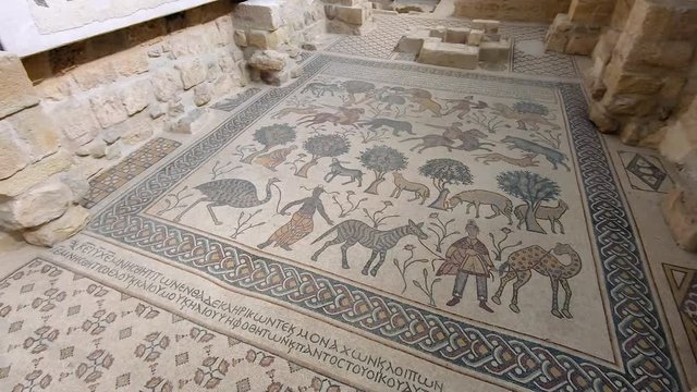 Looking at a beautiful fresco in Jordan