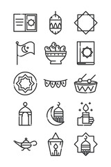 celebration ramadan arabic islamic celebration line style icon