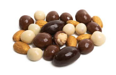 chocolate nuts isolated