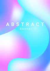 Vertical banner with big abstract fluid shapes. Modern design with liquid vibrant background.